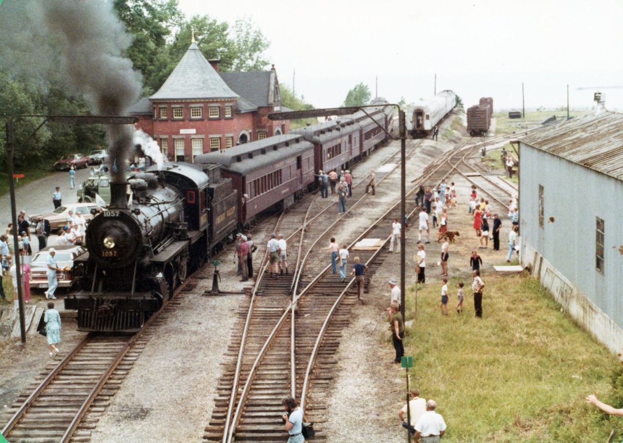 Here's Credit Valley 1057 in its heydays of steam excursions. We chased this train all the way from Guelph up to the CPR Goderich station as seen in the photo. Sad that this line is gone and the 1057 still waiting for an overhaul since the 2000's. Maybe some day she'll be back in service...