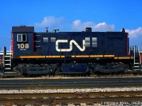 TRRY S-13u 108 still had the CN logo in March of 2000 before the Trillium logo was added a few months later.