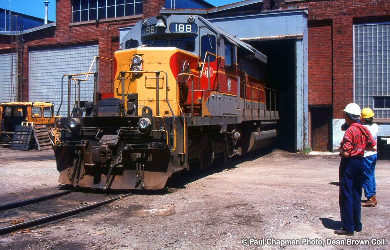 AC SD40-2 188 Is being pulled into the shop.