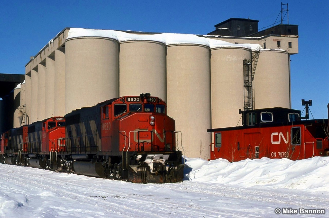 Midland is in the snowbelt and this photo continues its reputation.
The Turn ran out of time and decided to layup overnite at Tiffin Elevator.
Midland had 5 elevators at one time, now there's one without rail service.