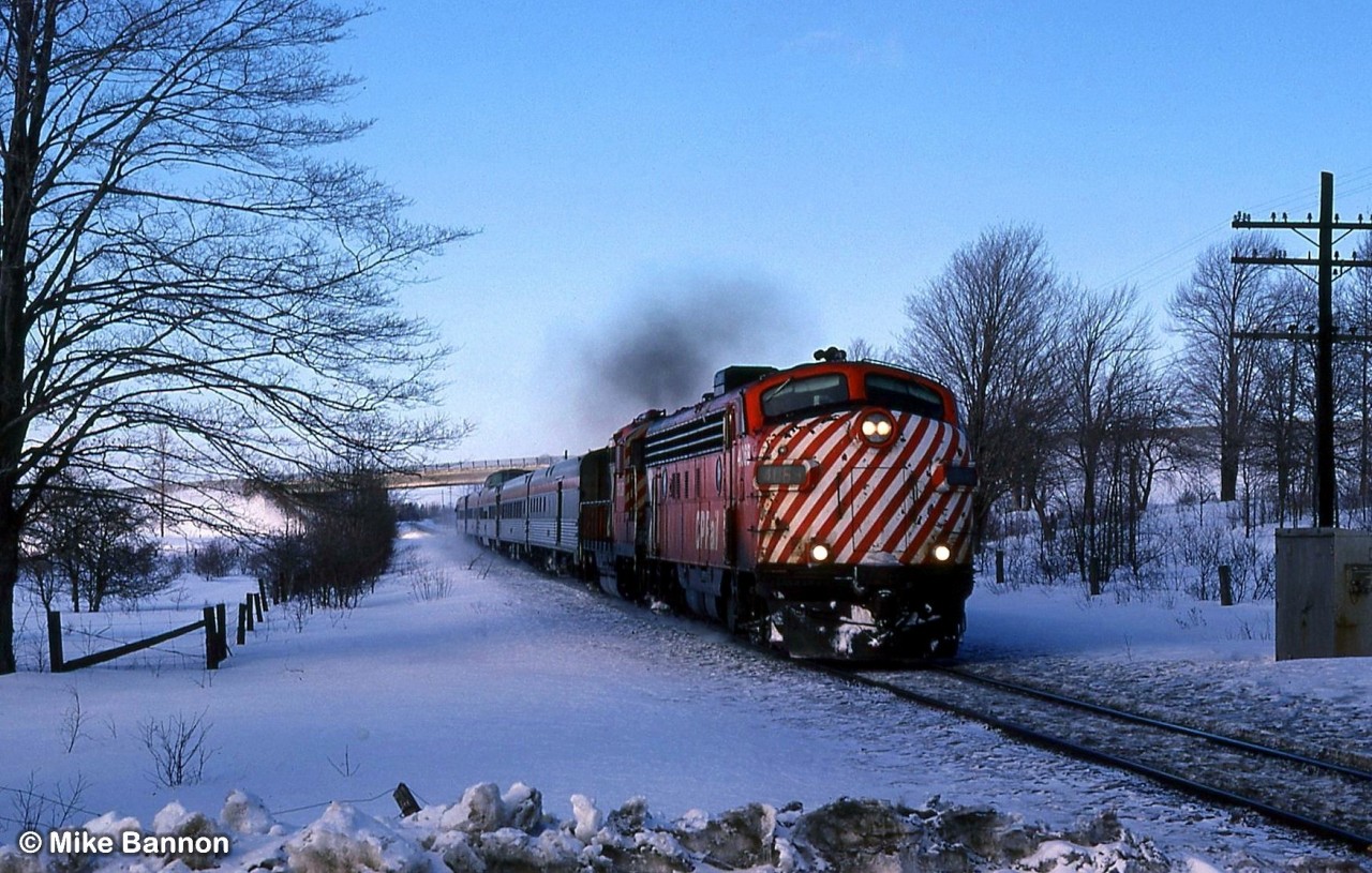 # 2 SB Canadian at the south siding switch Medonte on a cold afternoon