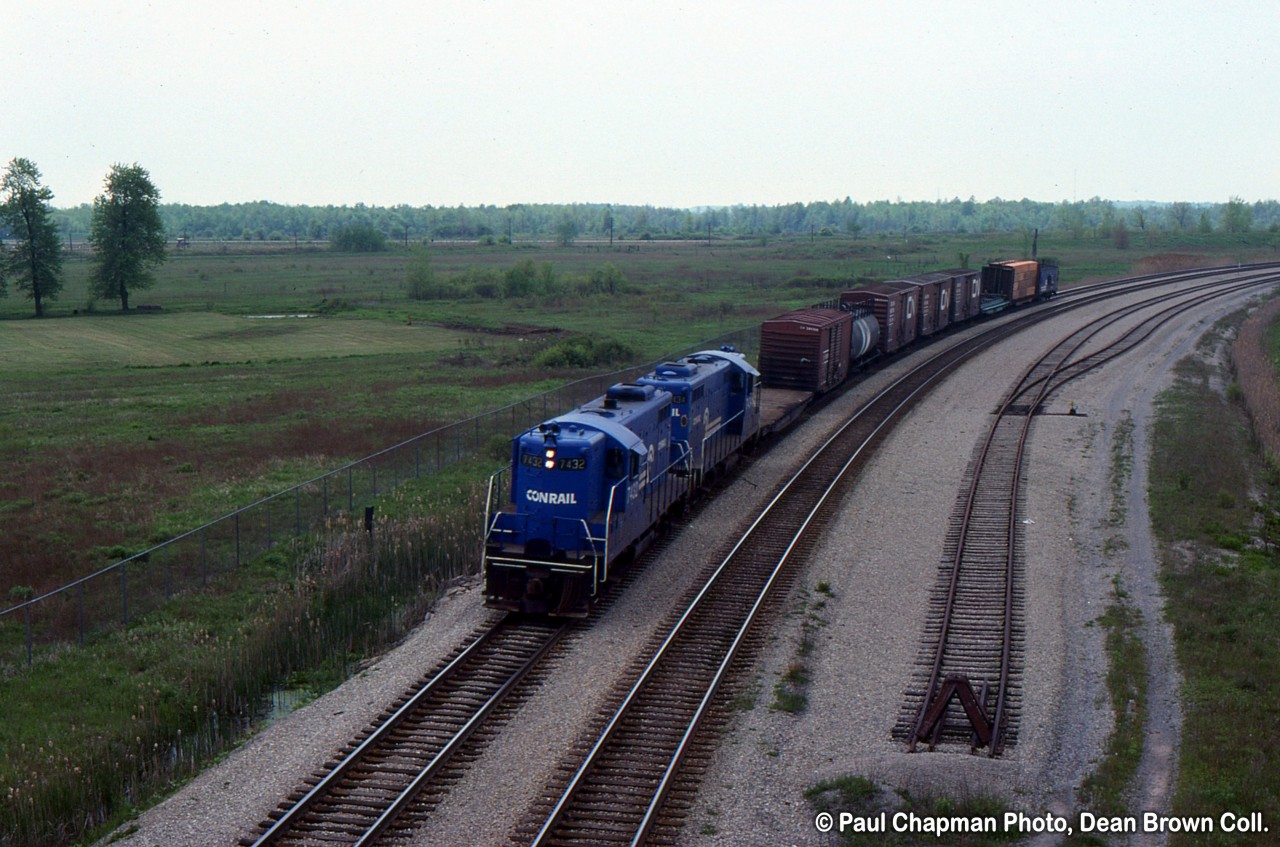 CR GP9 7432 and CR GP9 7434 heading southbound at Brookfield Jct. towards Montrose.