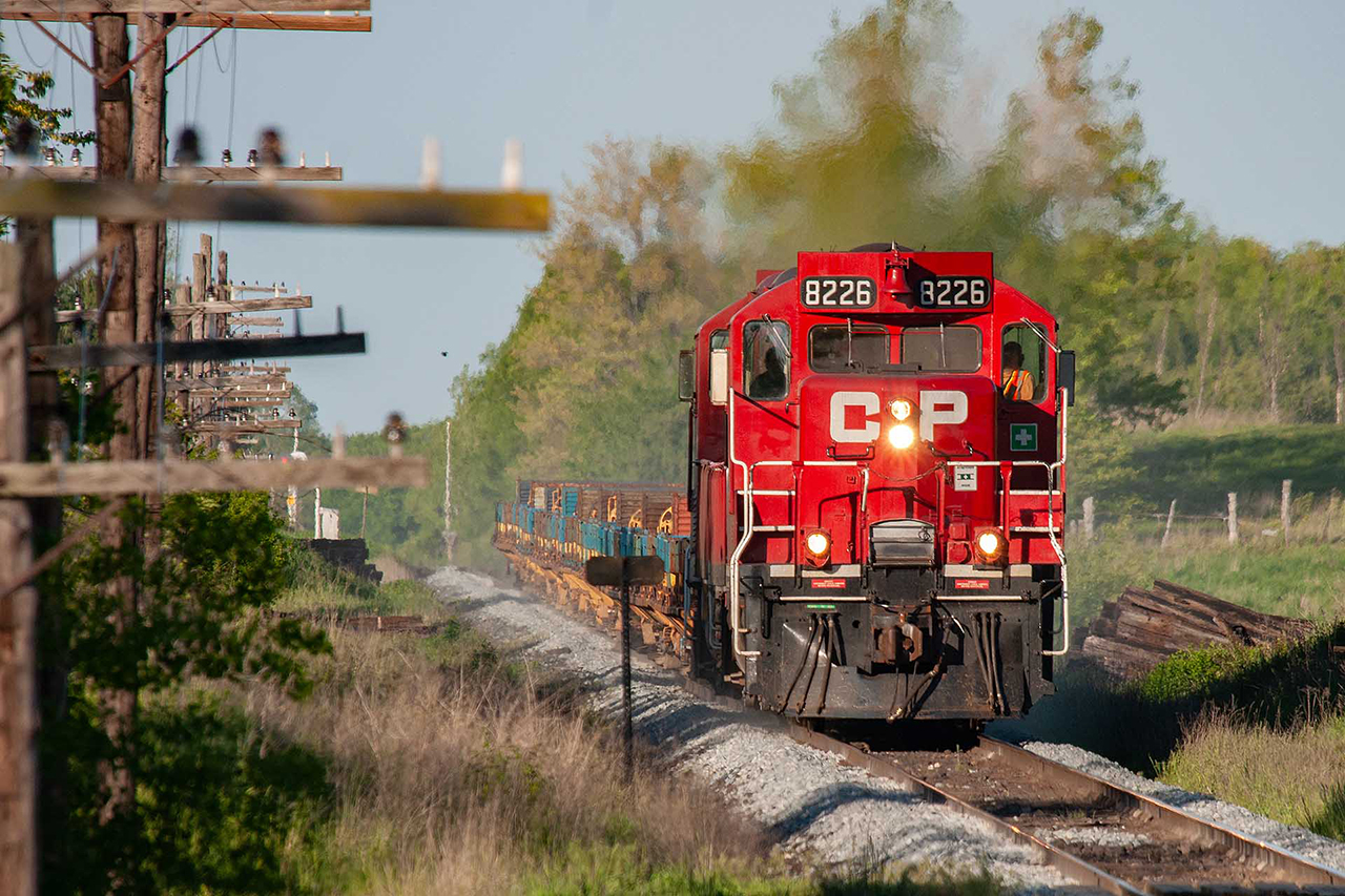 Back in the day, there was a train with a schedule that was concrete. The St Thomas Oshawa frame train went east by Galt around 8am and west back west with empties around 1500. 2 GP's as the normal power; GP9's more often than anything else, although I did see it with GP38's and even ex-B&M GP 40-2's.