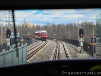 OC Transpo LINT C06 meeting LINT C04 on Airport sub / O train Line 4 during O-Train Line 2&4 Dress Rehearsal on Nov 30, 2024. Both lines will open on Jan 6, 2025.