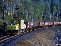 Inco 110 heading back to the mine at Onaping/Levack for reload.Diesels now run this line the electric operations ending in the mid 1980's