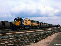 Empty Dofasco ore train heading to Adams Mine near Kirkland Lake