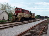 TH&B GP7 73 at Macey Yard in Port Colborne headed eastbound.