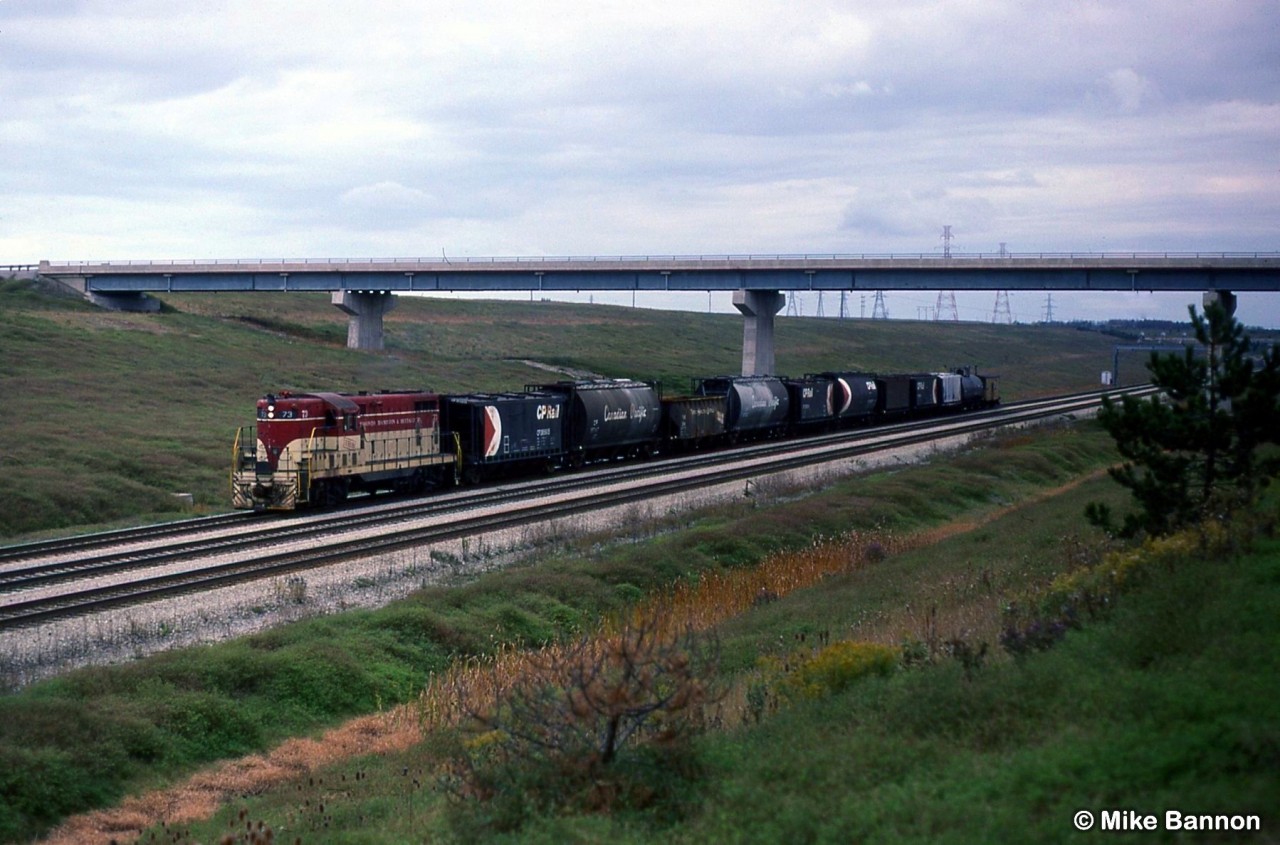 TH&B #73 Eastbound in the Welland Canal Trench outside Welland Ontario