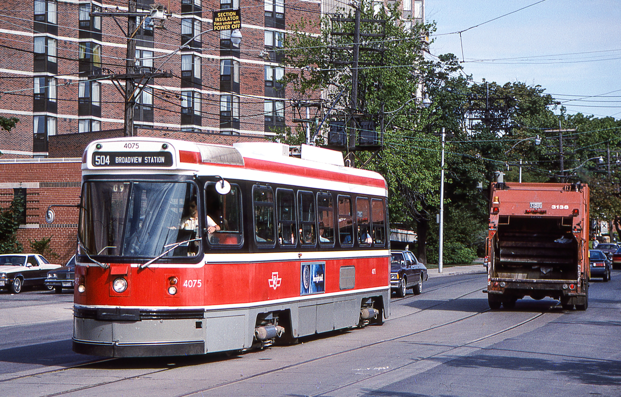 TTC 4075 is in Toronto on August 8, 1988.