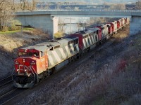  Unfortunately almost too late in the day for this one, but late day there really isn't anywhere to decently shoot an eastbound around Bayview.  So, for me, this is as good as it got: CN 2418, 2421, 5356, 9312, 9314, 5031 #380 with a nice assortment of power.  All units now off the roster.