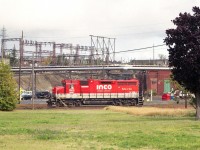 I've had really poor luck trying to catch one of these units in action. So I had to settle for this somewhat distant image. Anyway, dieselizing the INCO facility (now known as VALE) began in 2000 as the old electrics were phased out. There are 8 units in operation, rostered 2001-2008 and were former GP35 models until overhauled by MPI and released as GP38-4M.  Nice attractive paint scheme.