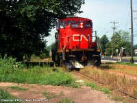 CN 550 with CN GMD1u 1416 heads east on the CN Lakeshore Spur at Port Weller.