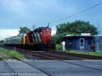 VIA 640 with CN GP9 4520 leaving Niagara Falls and getting their Train Orders hooped up by the Clifton operator.