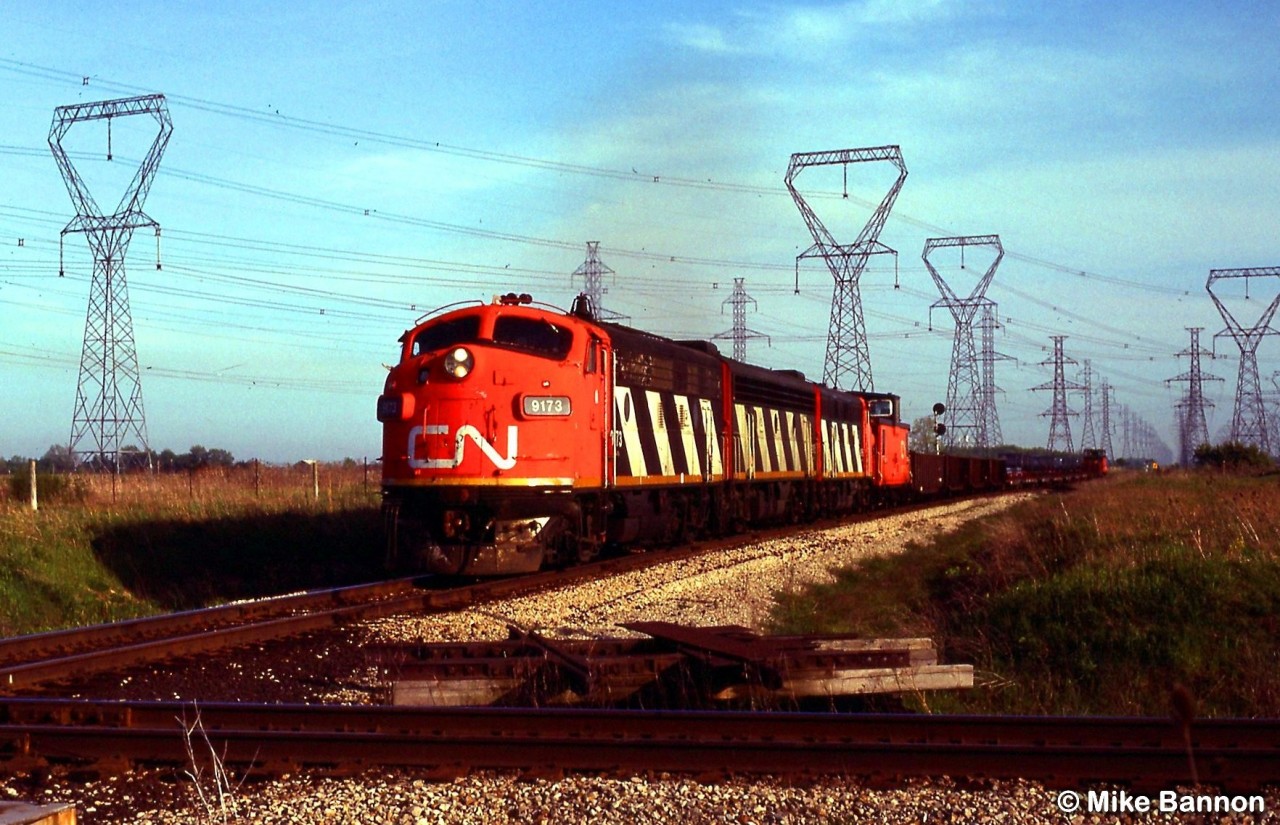 A brace of CN F units returning from switching the Nanticoke Steel mill