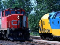 CN 451 passing NB Northlander at Washago Station.