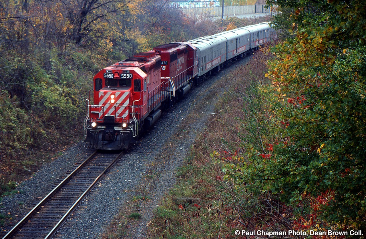 The Southbound Cirus Train with CP SD40 5550 and CP SD40-2 5478 in Niagara Falls.