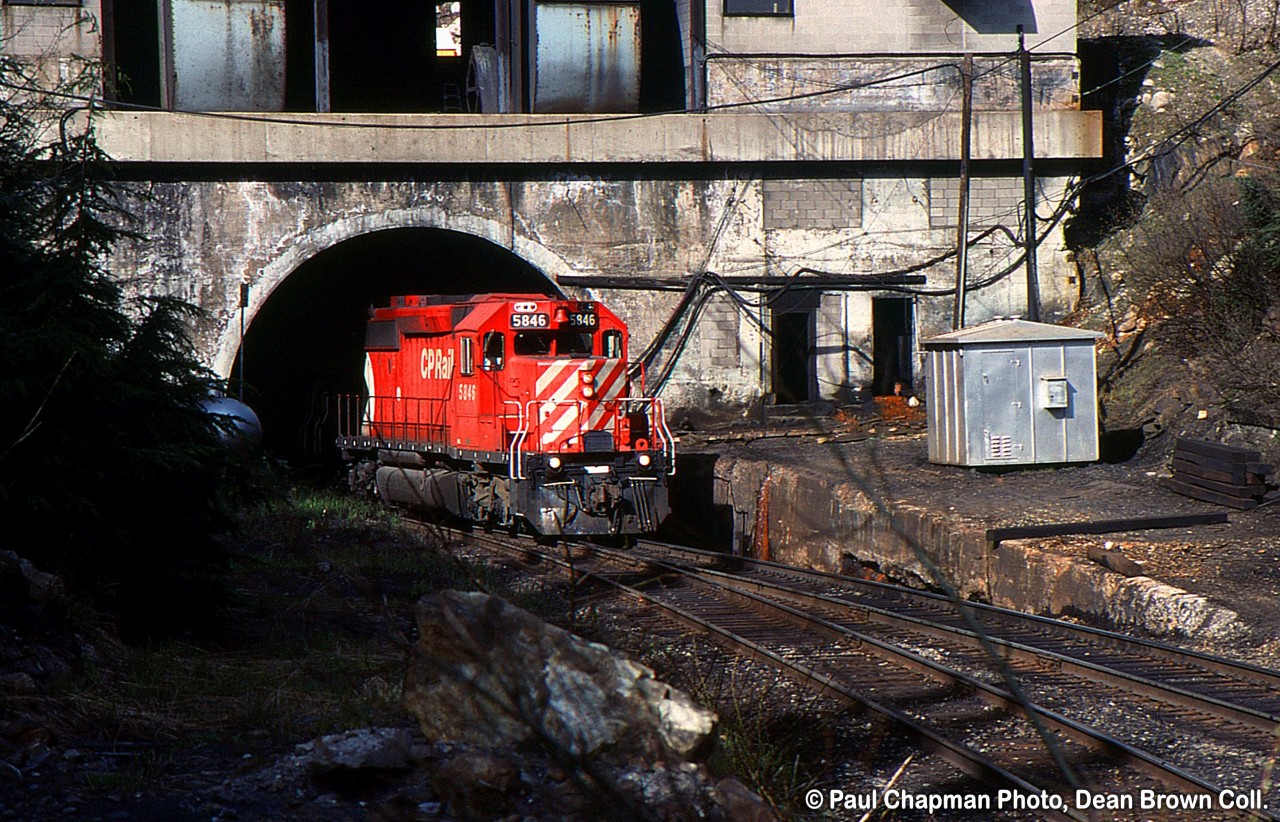 CP SD40-2 5846 at Connaught Tunnel on Track C at Glacier BC.