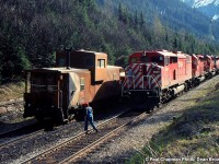 CP SD40-2F 9009 meets an eastbound at Glacier.