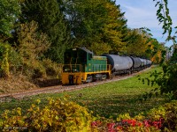 With work in Amherstburg complete, Essex Terminal Railway's 0630 Job is seen negotiating the curves through the town of LaSalle as their near Windsor and Ojibway Yard.