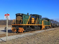 Essex Terminal's 107 and 105 switch the yard at Ojibway in Windsor. The 107 is the former plant switcher #113 at GMDD and and EMD 113 SW1500 demonstrator out of La Grange.