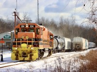 The photo doesn’t illustrate just how cold it was. Snow blows off cars in the siding at Moffat as the GEXR crew rearrange a couple of hoppers for the trip north. Nice to see some switching action here as I always missed it in the OSR days. The slug set is a nice change too from just getting the regular GP38’s assigned here. 