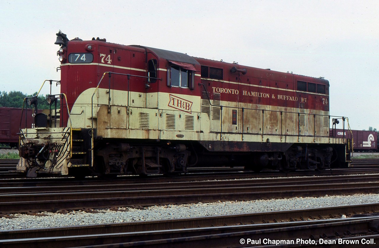 TH&B GP7 74 at Welland Yard.