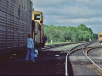 <br>
<br>
... Rail Pix Fav Operator....
<br>
<br>
At Guelph Jct, June 8, 1986 Kodachrome by S.Danko; 
<br>
<br>
More:
<br>
<br>
     <a href="http://www.railpictures.ca/?attachment_id=  48463 ">  head end  </a>
<br>
<br>