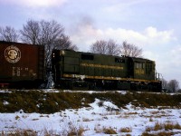 CN 3855 switching Goodyear in Bowmanville.
 