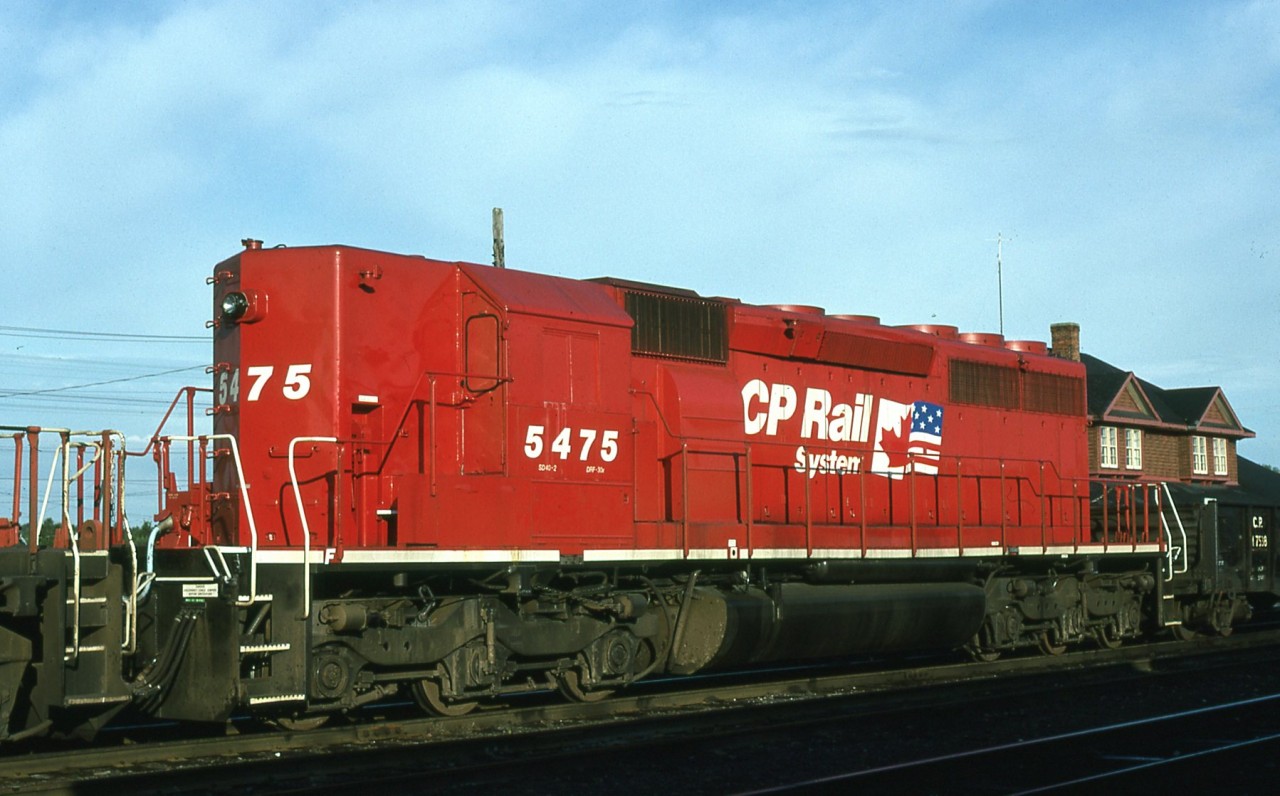 CP 5475 recently repainted from Norfolk Southern Pausing at Cartier Station for a crew change