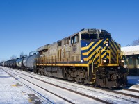 Ex-CREX CN 3927 leads CN 368 through Dorval on a frigid morning.