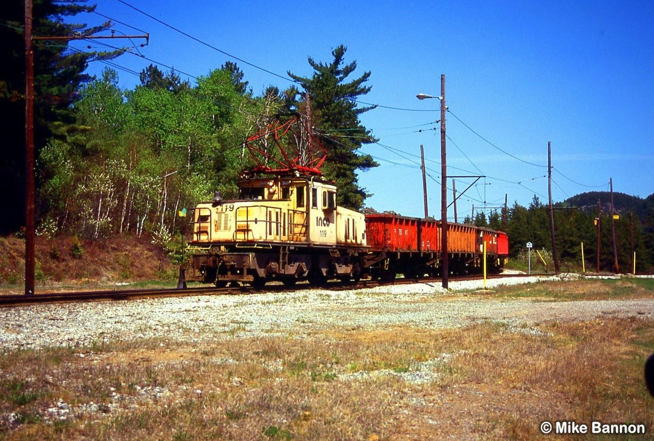 The INCO railway delivering nickel loads to the CP interchange. When the electric operation ceased CP would go right to the mine at Onaping/Levck