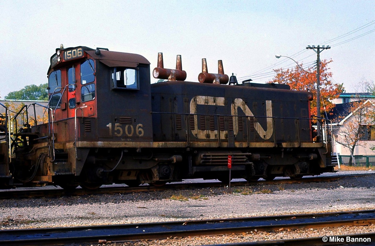 CN 1506 , this was a unit that had additional weight added for heavy ore transfer service around Sudbury, hence the 1500 series number.I am not sure how many there was in that number series, I believe 6-8.
Maybe someone has more info.