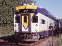 West Coast Express #107 brings up the rear of the second afternoon eastbound commuter train from Vancouver.