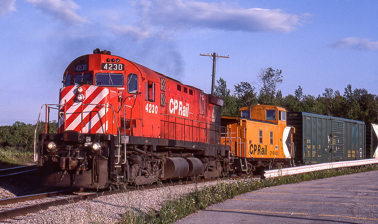 Peter Jobe photographed CP 4230 in Owen Sound, Ontario on June 28, 1985.