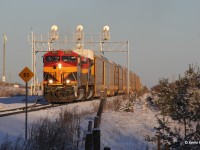 On a beautifully sunny afternoon, CPKC 137 pulls ahead to begin its switching duties after just arriving at Wolverton. I wanted to get the train east of Wolverton but wasn't able to make it in time, so had to make do with this spot. The wintery landscape helped a bit. And the lighting was phenomenal. I'm still liking the KCS power, especially the 5000-series GEs, as they still have pristine paint, unlike many of the 4600-4800 ones. The trailing unit was KCS 4199. The KCS SD70ACes rarely lead west out of Toronto unfortunately, as with the grey units for some reason. However, they have led east on numerous occasions. 