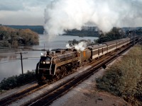 As the shadows move in, CN 6060 heads east through Bayview. The 1970s were pretty good years for steam locomotives in Ontario between Canadian National (6218 then 6060), Ontario Rail (136 and 1057), and Bytown Railway Society (1057 and 1201).