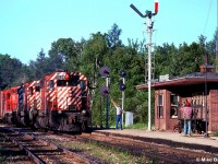 A demonstration of train order delivery by agent Jack Waterson