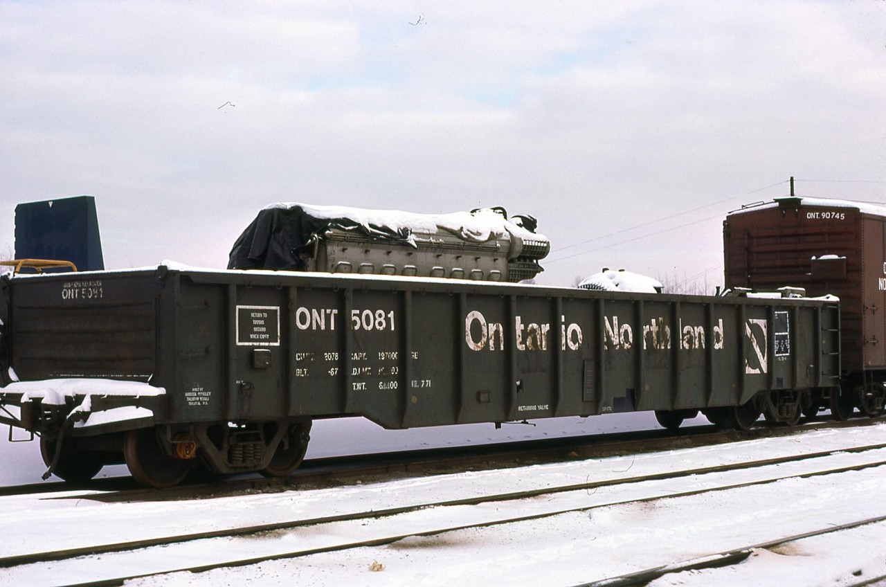 Gondola car with EMD 567C engine and main generator destined for GP9 1600 rebuild