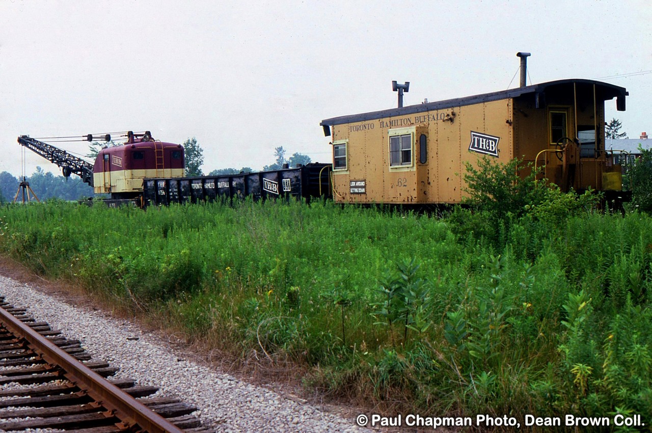 TH&B Caboose 62 and Crane on the TH&B Dunnville Sub