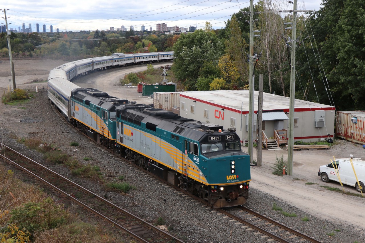 With VIA detouring over the Bala and York subs (due to GO construction work on the Kingston sub), time to head over to the "Toronto Access Line" to catch the action. But first, a stop at Doncaster to catch the Canadian as it passes the CN maintenance building on the (northwest quadrant) York-Bala connecting track...