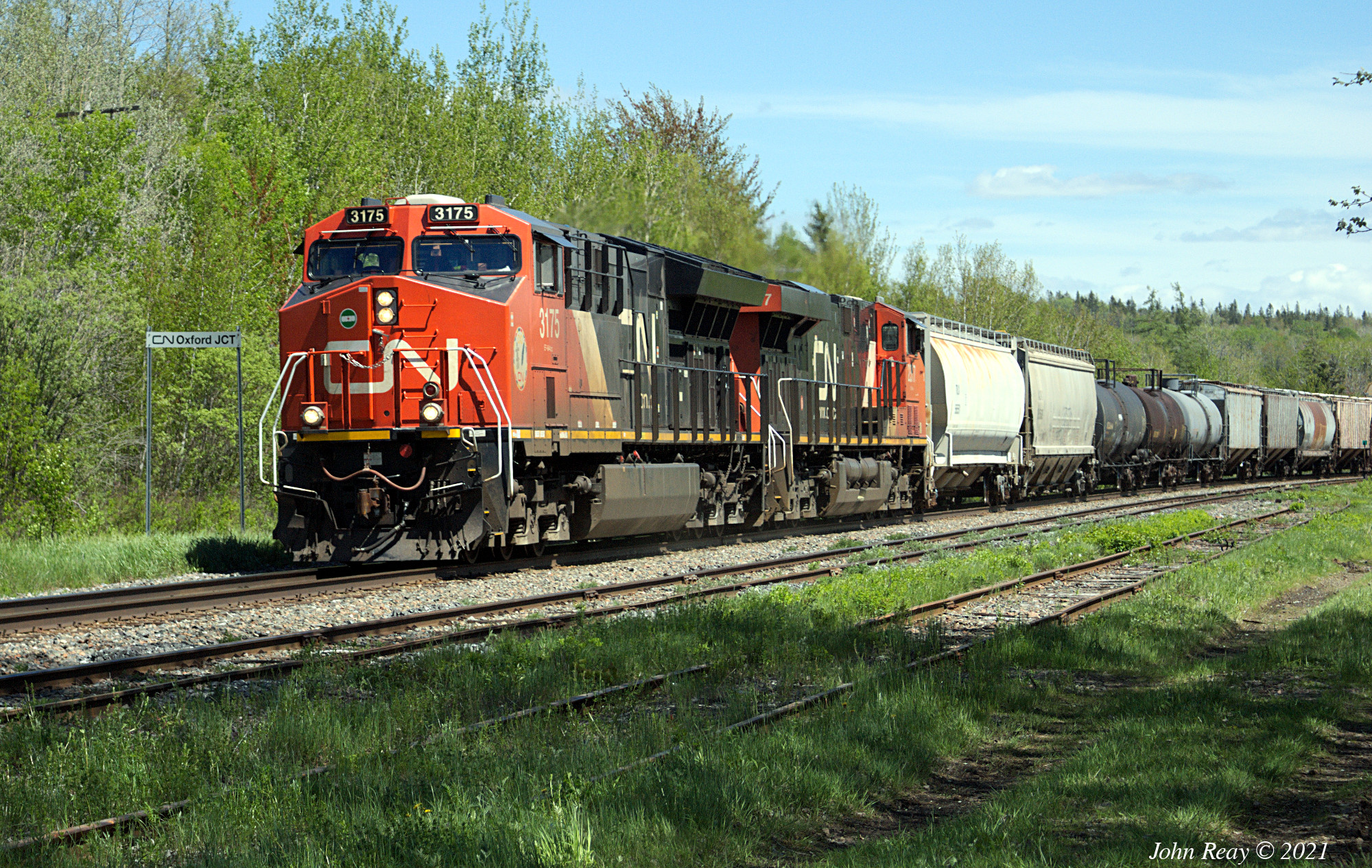 Railpictures.ca - John Reay Photo: CN train A407 by Oxford Jct, NS @ 14 ...